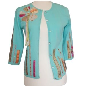 Maurice Sasson, Cardigan, Azure. Size PS